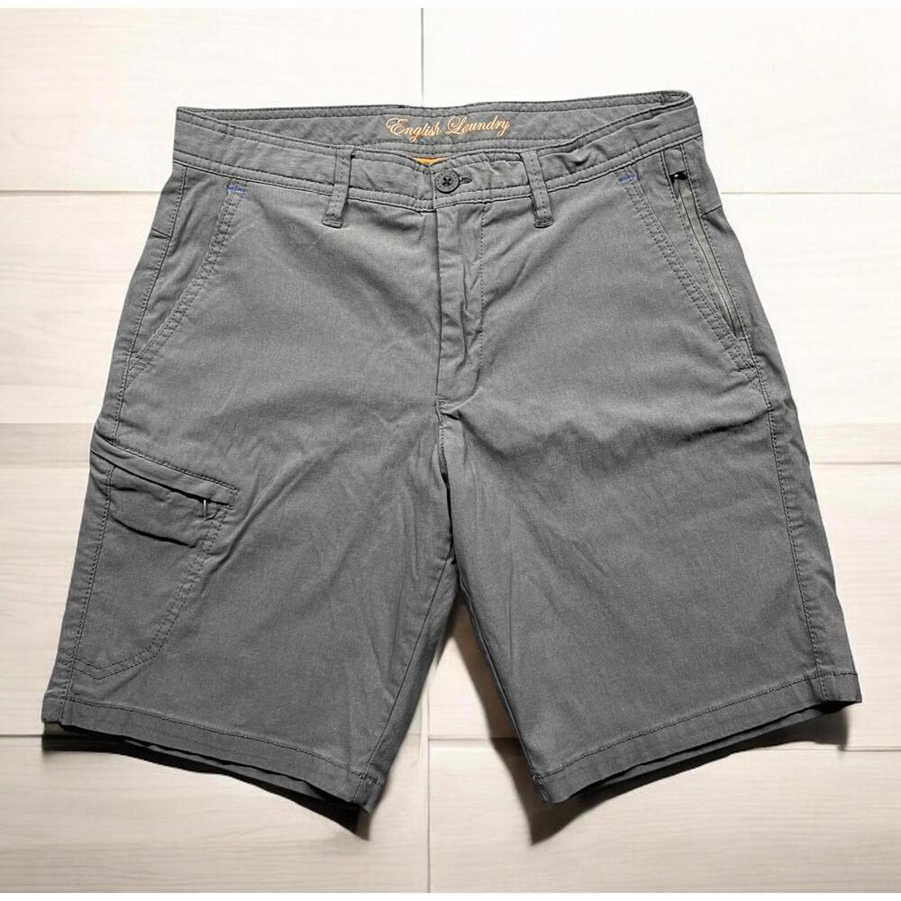 English Laundry Utility Shorts Mens 30 Gray Zipper Pocket Stretch Outdoors